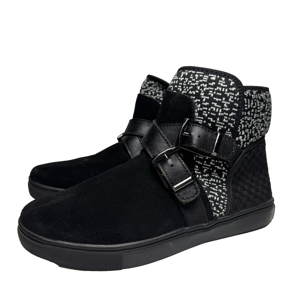 Bernie Mev Ankle Boots‎ Booties Womens Sz 37 US 6.5 Black Suede Slip On Comfort